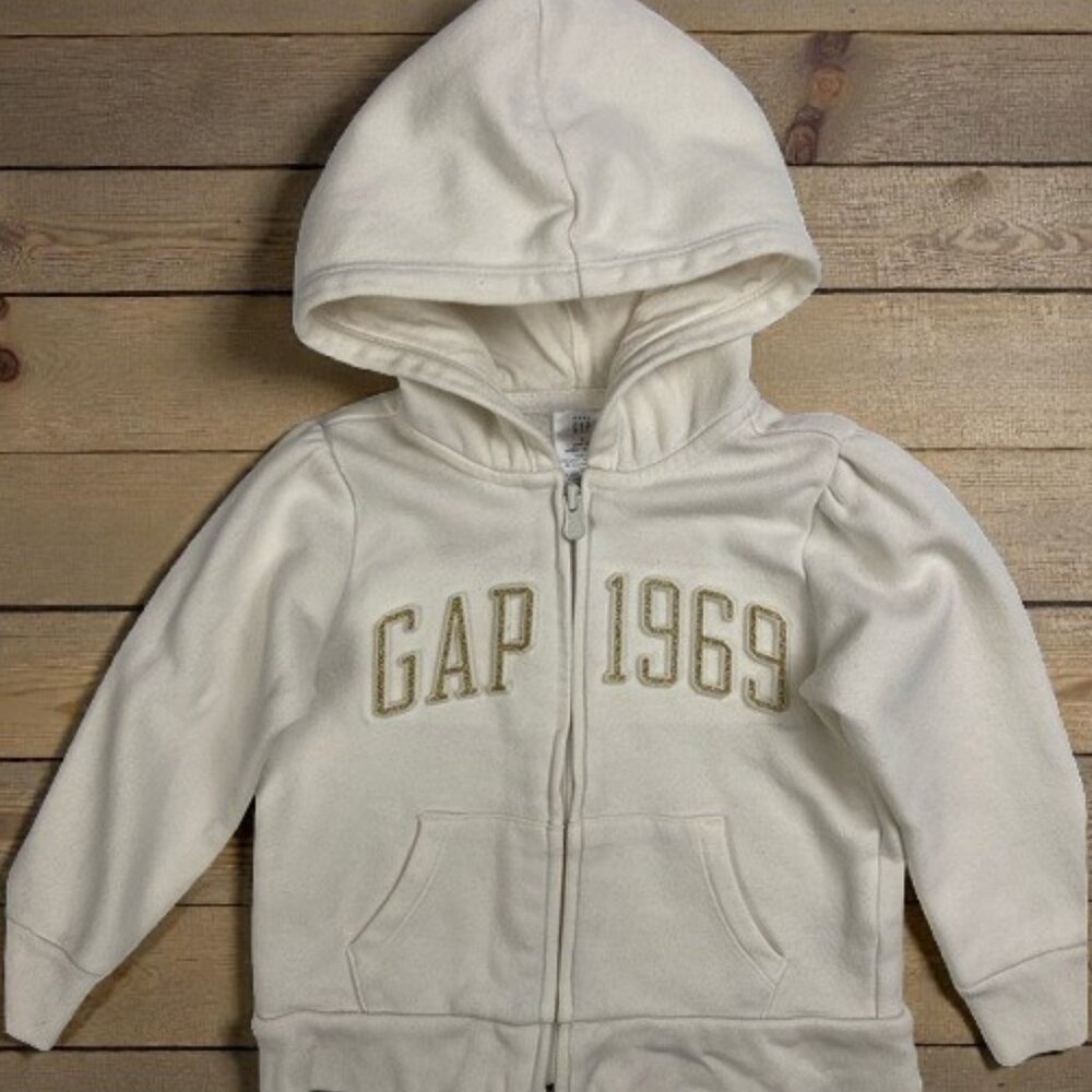 Gap 1969 Raised Logo Lettering Zip-Up Hoodie size 3T